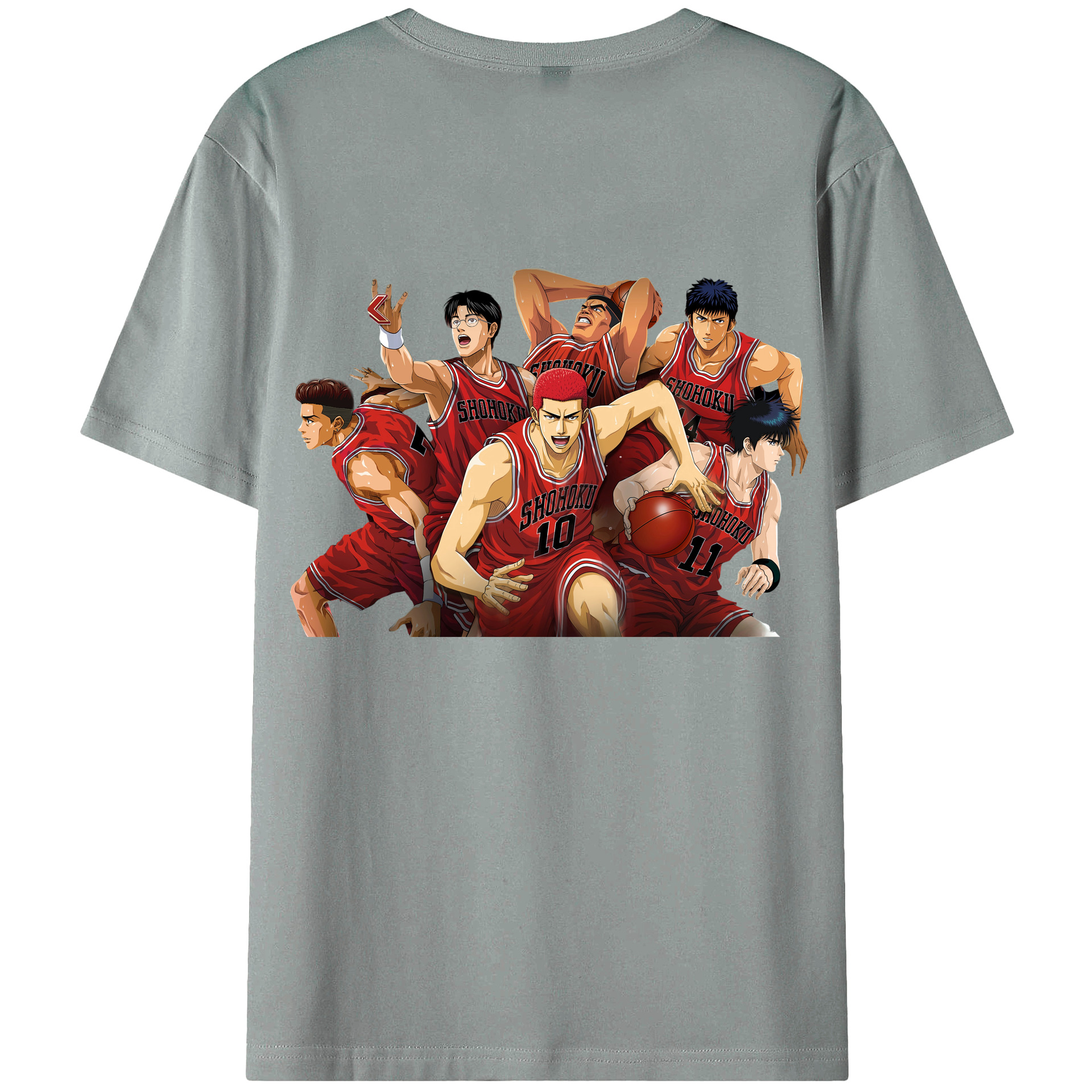 （画像用） SLAM DUNK／スラムダンク 綿100％ メンズ半袖Tシャツ（バックプリント） 通気性